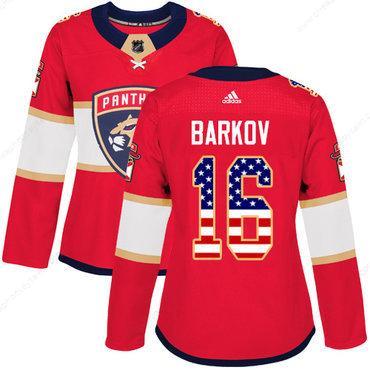 Adidas Florida Panthers #16 Aleksander Barkov Red Home Authentic Usa Flag Women’s Stitched NHL Jersey