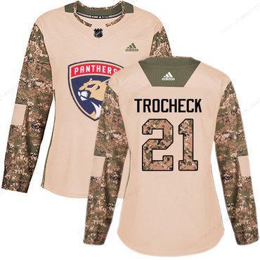 Adidas Florida Panthers #21 Vincent Trocheck Camo Authentic 2017 Veterans Day Women’s Stitched NHL Jersey