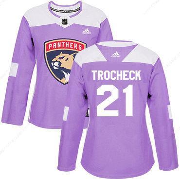 Adidas Florida Panthers #21 Vincent Trocheck Purple Authentic Fights Cancer Women’s Stitched NHL Jersey