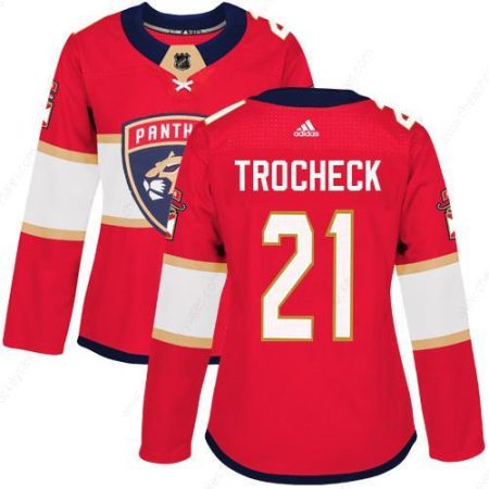 Adidas Florida Panthers #21 Vincent Trocheck Red Home Authentic Women’s Stitched NHL Jersey