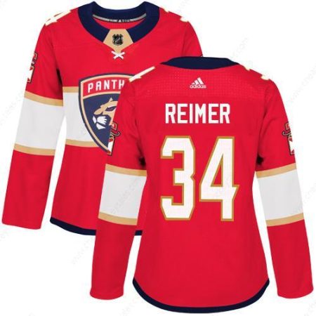 Adidas Florida Panthers #34 James Reimer Red Home Authentic Women’s Stitched NHL Jersey