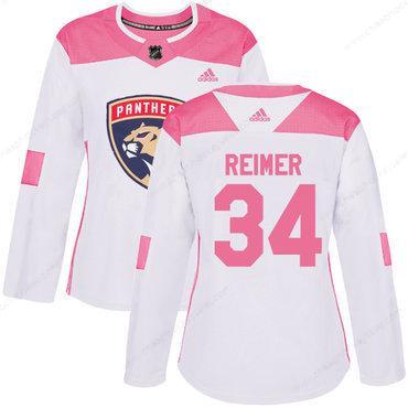 Adidas Florida Panthers #34 James Reimer White Pink Authentic Fashion Women’s Stitched NHL Jersey