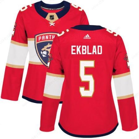 Adidas Florida Panthers #5 Aaron Ekblad Red Home Authentic Women’s Stitched NHL Jersey