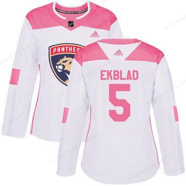 Adidas Florida Panthers #5 Aaron Ekblad White Pink Authentic Fashion Women’s Stitched NHL Jersey