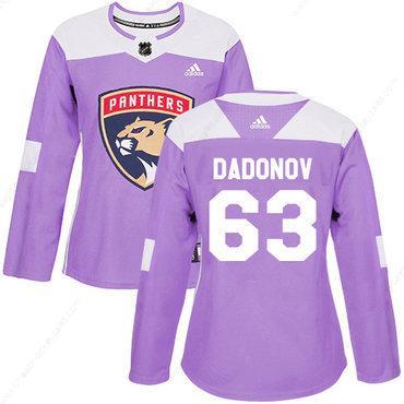 Adidas Florida Panthers #63 Evgenii Dadonov Purple Authentic Fights Cancer Women’s Stitched NHL Jersey