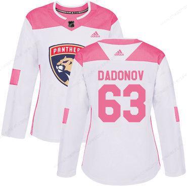 Adidas Florida Panthers #63 Evgenii Dadonov White Pink Authentic Fashion Women’s Stitched NHL Jersey