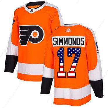 Adidas Flyers #17 Wayne Simmonds Orange Home Authentic Usa Flag Stitched NHL Jersey