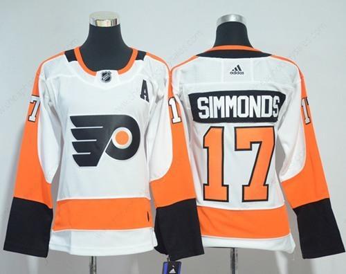 Adidas Flyers #17 Wayne Simmonds White Road Authentic Women’s Stitched NHL Jersey