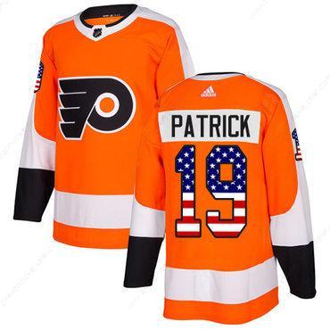 Adidas Flyers #19 Nolan Patrick Orange Home Authentic Usa Flag Stitched NHL Jersey