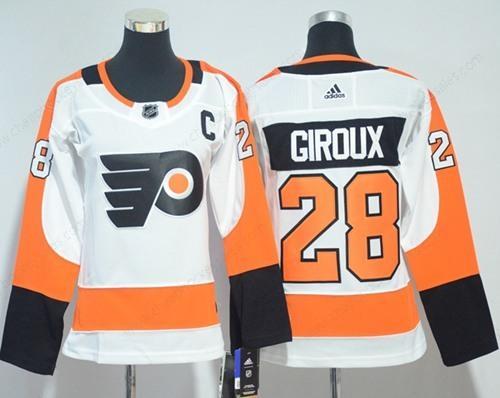 Adidas Flyers #28 Claude Giroux White Road Authentic Women’s Stitched NHL Jersey