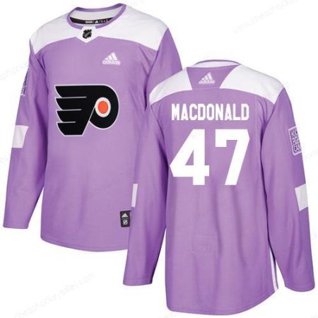 Adidas Flyers #47 Andrew Macdonald Purple Authentic Fights Cancer Stitched NHL Jersey