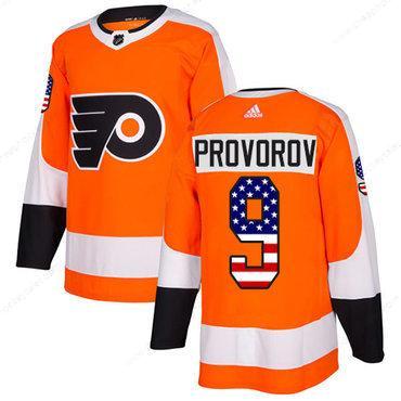 Adidas Flyers #9 Ivan Provorov Orange Home Authentic Usa Flag Stitched NHL Jersey