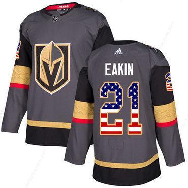 Adidas Golden Knights #21 Cody Eakin Grey Home Authentic Usa Flag Stitched NHL Jersey