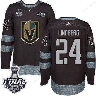 Adidas Golden Knights #24 Oscar Lindberg Black 1917-2017 100Th Anniversary 2018 Stanley Cup Final Stitched NHL Jersey