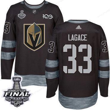 Adidas Golden Knights #33 Maxime Lagace Black 1917-2017 100Th Anniversary 2018 Stanley Cup Final Stitched NHL Jersey