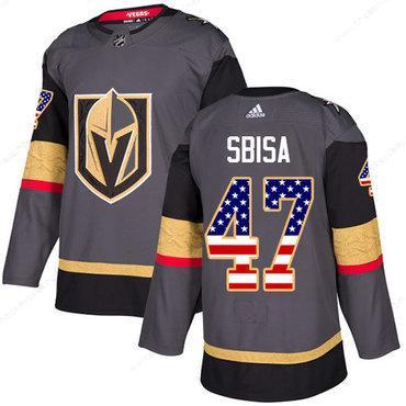 Adidas Golden Knights #47 Luca Sbisa Grey Home Authentic Usa Flag Stitched NHL Jersey