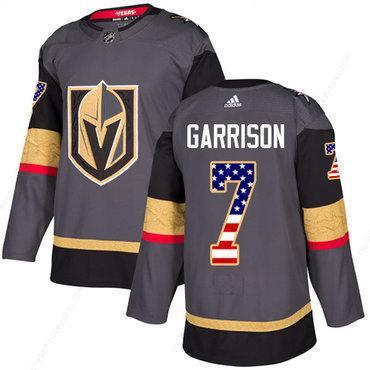 Adidas Golden Knights #7 Jason Garrison Grey Home Authentic Usa Flag Stitched NHL Jersey