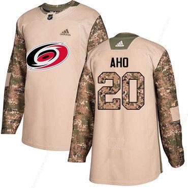 Adidas Hurricanes #20 Sebastian Aho Camo Authentic 2017 Veterans Day Stitched NHL Jersey