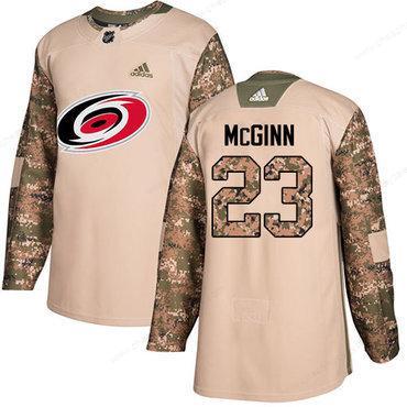 Adidas Hurricanes #23 Brock Mcginn Camo Authentic 2017 Veterans Day Stitched NHL Jersey