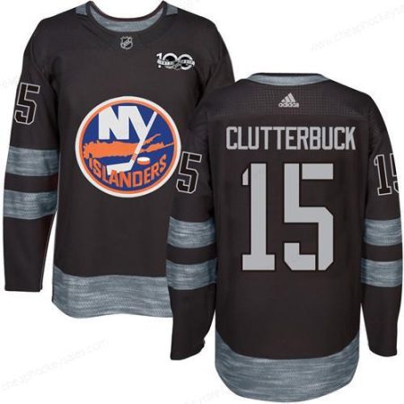 Adidas Islanders #15 Cal Clutterbuck Black 1917-2017 100Th Anniversary Stitched NHL Jersey