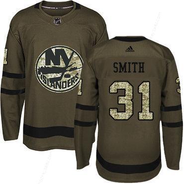 Adidas Islanders #31 Billy Smith Green Salute To Service Stitched NHL Jersey