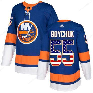 Adidas Islanders #55 Johnny Boychuk Royal Blue Home Authentic Usa Flag Stitched NHL Jersey