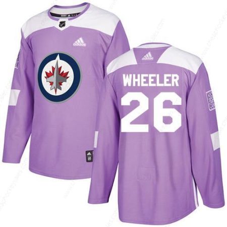 Adidas Jets #26 Blake Wheeler Purple Authentic Fights Cancer Stitched NHL Jersey