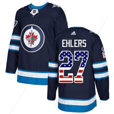 Adidas Jets #27 Nikolaj Ehlers Navy Blue Home Authentic Usa Flag Stitched NHL Jersey