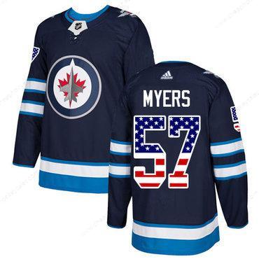 Adidas Jets #57 Tyler Myers Navy Blue Home Authentic Usa Flag Stitched NHL Jersey