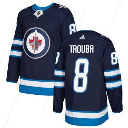 Adidas Jets #8 Jacob Trouba Navy Blue Home Authentic Stitched NHL Jersey