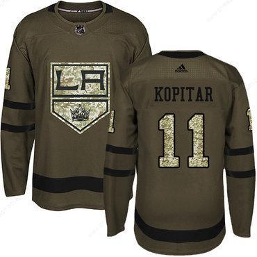 Adidas Kings #11 Anze Kopitar Green Salute To Service Stitched NHL Jersey