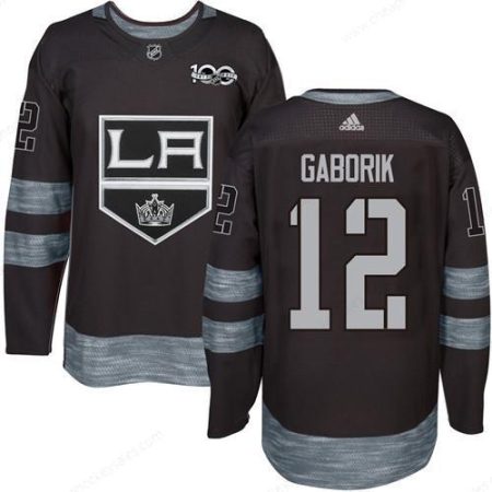 Adidas Kings #12 Marian Gaborik Black 1917-2017 100Th Anniversary Stitched NHL Jersey