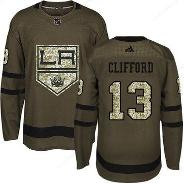 Adidas Kings #13 Kyle Clifford Green Salute To Service Stitched NHL Jersey