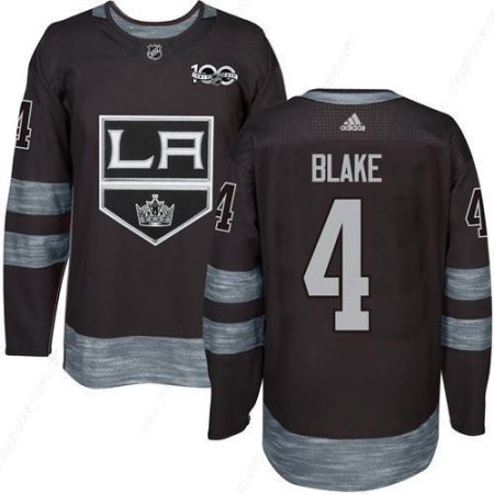 Adidas Kings #4 Rob Blake Black 1917-2017 100Th Anniversary Stitched NHL Jersey