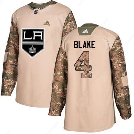 Adidas Kings #4 Rob Blake Camo Authentic 2017 Veterans Day Stitched NHL Jersey