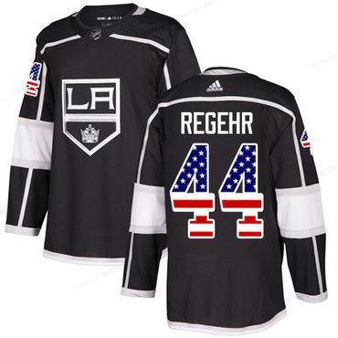 Adidas Kings #44 Robyn Regehr Black Home Authentic Usa Flag Stitched NHL Jersey