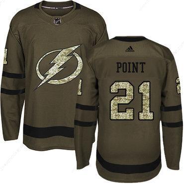 Adidas Lightning #21 Brayden Point Green Salute To Service Stitched NHL Jersey