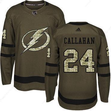 Adidas Lightning #24 Ryan Callahan Green Salute To Service Stitched NHL Jersey