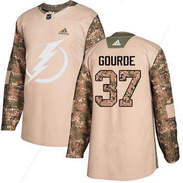 Adidas Lightning #37 Yanni Gourde Camo Authentic 2017 Veterans Day Stitched NHL Jersey