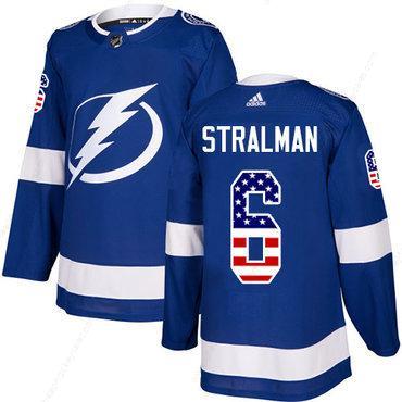 Adidas Lightning #6 Anton Stralman Blue Home Authentic Usa Flag Stitched NHL Jersey