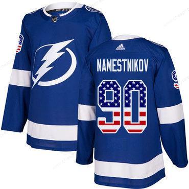 Adidas Lightning #90 Vladislav Namestnikov Blue Home Authentic Usa Flag Stitched NHL Jersey