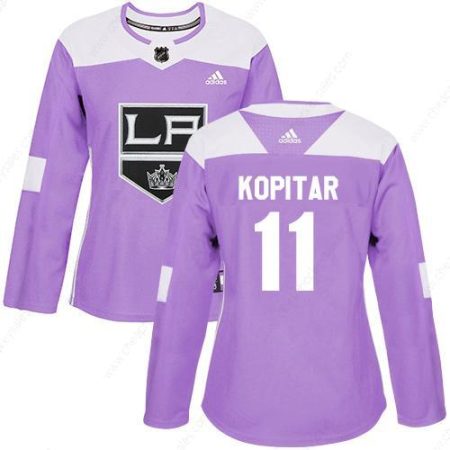 Adidas Los Angeles Kings #11 Anze Kopitar Purple Authentic Fights Cancer Women’s Stitched NHL Jersey