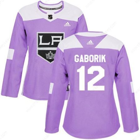 Adidas Los Angeles Kings #12 Marian Gaborik Purple Authentic Fights Cancer Women’s Stitched NHL Jersey