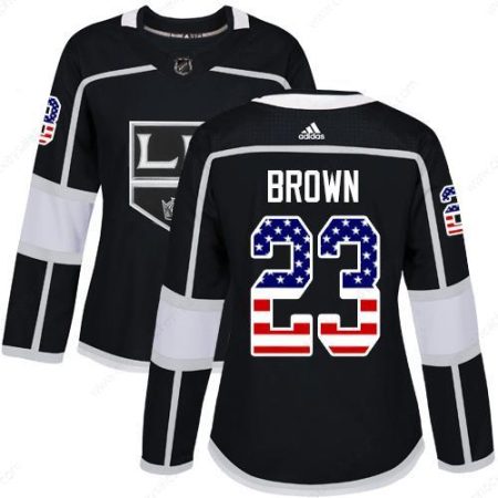 Adidas Los Angeles Kings #23 Dustin Brown Black Home Authentic Usa Flag Women’s Stitched NHL Jersey