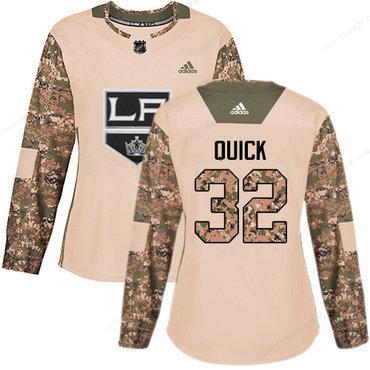 Adidas Los Angeles Kings #32 Jonathan Quick Camo Authentic 2017 Veterans Day Women’s Stitched NHL Jersey