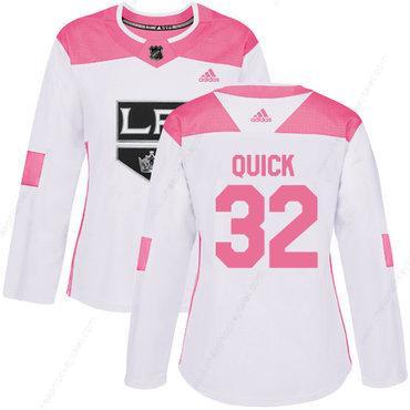 Adidas Los Angeles Kings #32 Jonathan Quick White Pink Authentic Fashion Women’s Stitched NHL Jersey