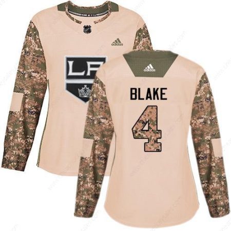 Adidas Los Angeles Kings #4 Rob Blake Camo Authentic 2017 Veterans Day Women’s Stitched NHL Jersey