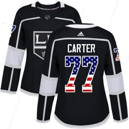 Adidas Los Angeles Kings #77 Jeff Carter Black Home Authentic Usa Flag Women’s Stitched NHL Jersey