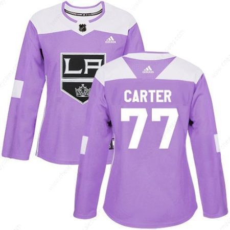 Adidas Los Angeles Kings #77 Jeff Carter Purple Authentic Fights Cancer Women’s Stitched NHL Jersey