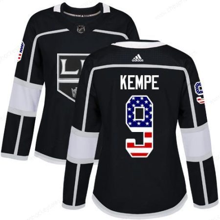 Adidas Los Angeles Kings #9 Adrian Kempe Black Home Authentic Usa Flag Women’s Stitched NHL Jersey